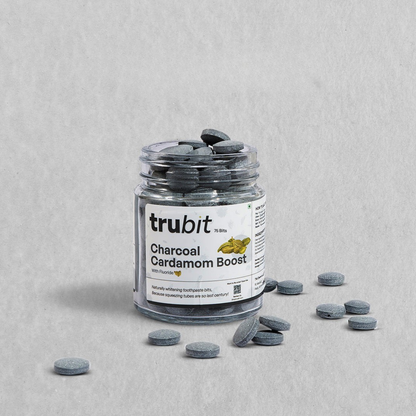 Charcoal Cardamom Boost | Toothpaste Tablets (75 Bits)