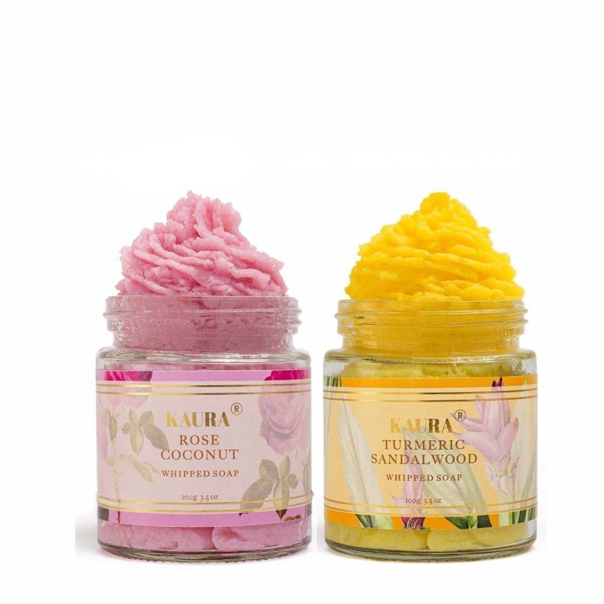 Whipped Soap Pack of 2 – Rose & Turmeric Combo – 100g each