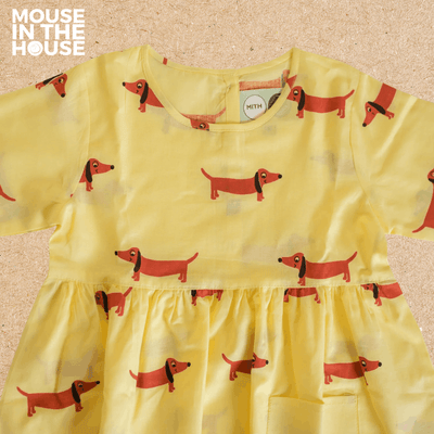 A Dog's Life - Girls Comfort Wear – Kids Frocks & Dresses on Brown Living™. SKU: MITHSF-033-Y-1. Img 4.