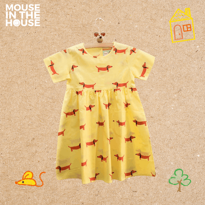 A Dog's Life - Girls Comfort Wear – Kids Frocks & Dresses on Brown Living™. SKU: MITHSF-033-Y-1. Img 1.