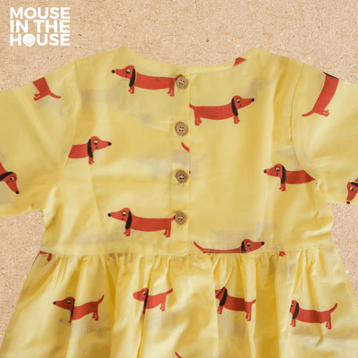 A Dog's Life - Girls Comfort Wear – Kids Frocks & Dresses on Brown Living™. SKU: MITHSF-033-Y-1. Img 5.
