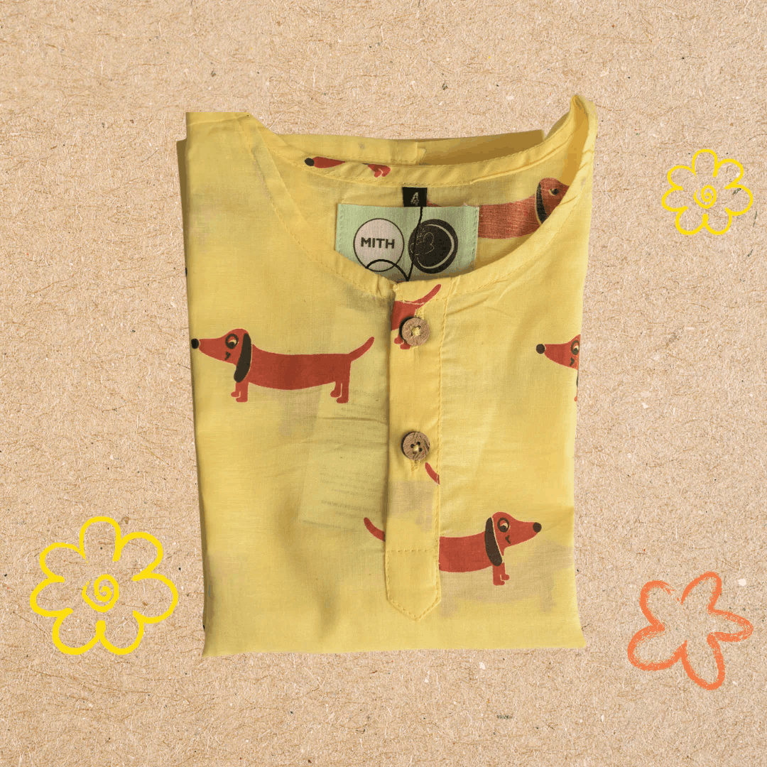 A Dog's Life - Unisex Kids Cotton Nightwear – Kids Pyjamas on Brown Living™. SKU: MITHNW-033-Y-5. Img 3.
