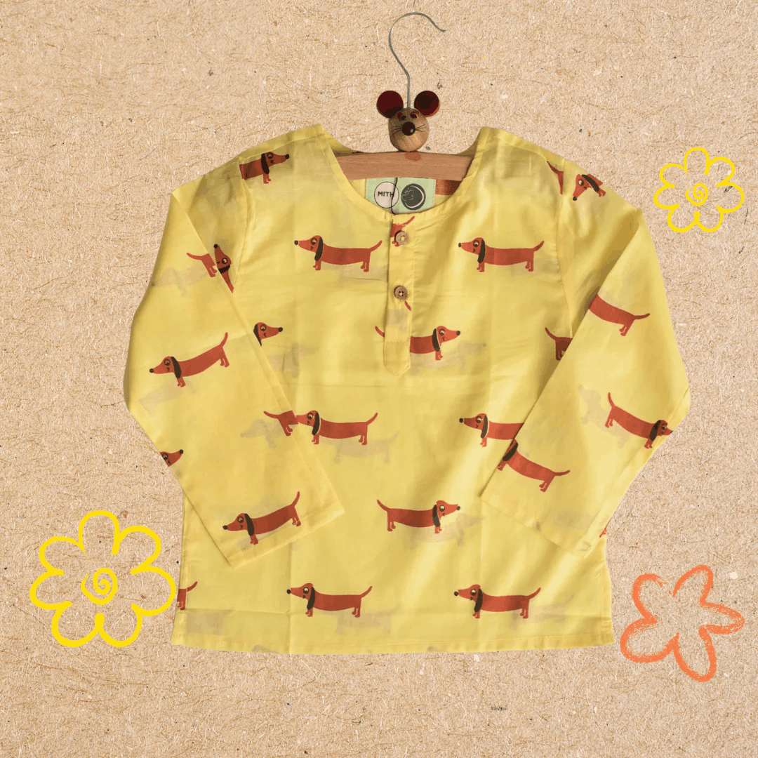 A Dog's Life - Unisex Kids Cotton Nightwear – Kids Pyjamas on Brown Living™. SKU: MITHNW-033-Y-5. Img 2.