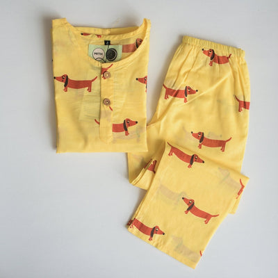 A Dog's Life - Unisex Kids Cotton Nightwear – Kids Pyjamas on Brown Living™. SKU: MITHNW - 033(Y) - 5. Img 1.