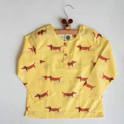 A Dog's Life - Unisex Kids Cotton Nightwear – Kids Pyjamas on Brown Living™. SKU: MITHNW - 033(Y) - 5. Img 2.