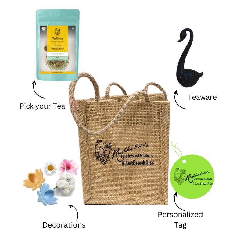 A Jute Bag of Well-being Teas- Tea Gifts | Verified Sustainable Gift Giving on Brown Living™