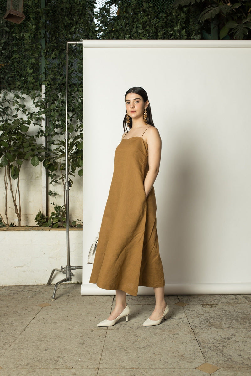 A-Line Slip hemp Cotton Dress | Verified Sustainable Womens Dress on Brown Living™