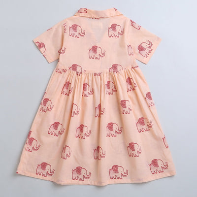 A Stomping Elephant - Girls Comfort Wear – Kids Frocks & Dresses on Brown Living™. SKU: MITHSF - 077 - 1. Img 3.