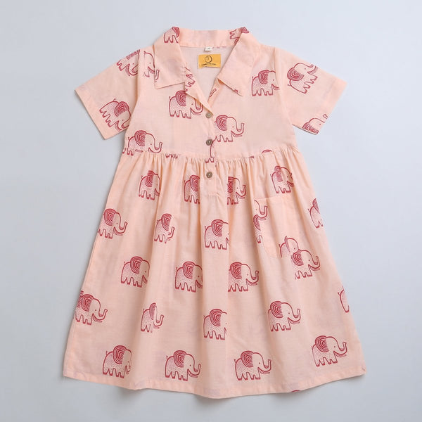 A Stomping Elephant - Girls Comfort Wear | Verified Sustainable Kids Frocks & Dresses on Brown Living™