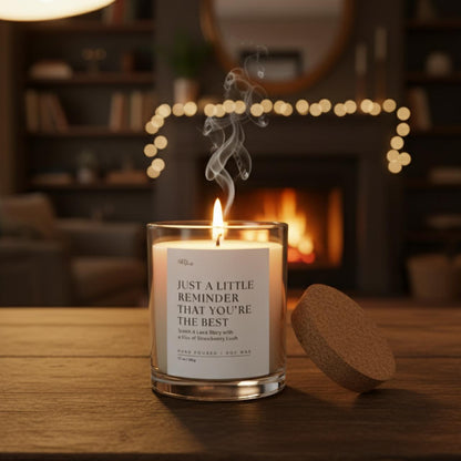 A Warm Hug Candle - Scented with French Lilac – Candles & Fragrances on Brown Living™. SKU: SS-06. Img 4.