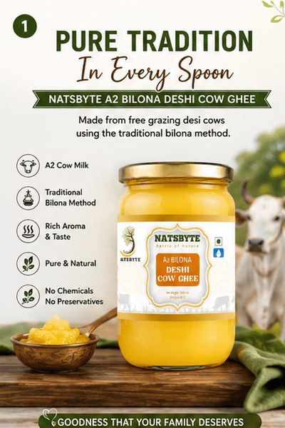 A2 Bilona Deshi Cow Ghee | Organic Grass Fed | Lactose Free – Ghee on Brown Living™. SKU: GHEEPACK4. Img 7.