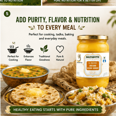 A2 Bilona Deshi Cow Ghee | Organic Grass Fed | Lactose Free – Ghee on Brown Living™. SKU: GHEEPACK4. Img 8.