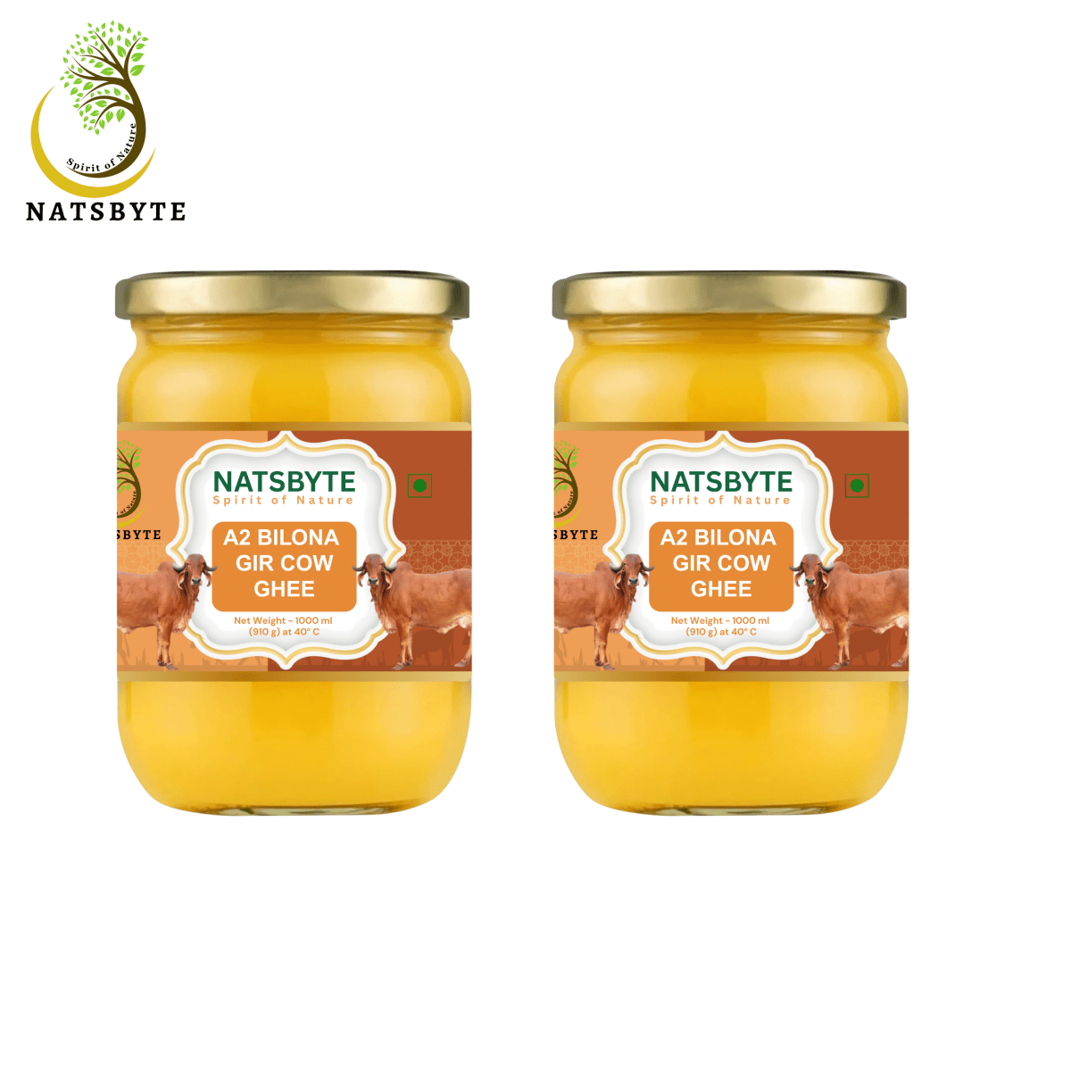 A2 Bilona Gir Cow Ghee 1 Ltr – Ghee by NATSBYTE available on Brown Living™. . SKU: Girghee. Img 3.