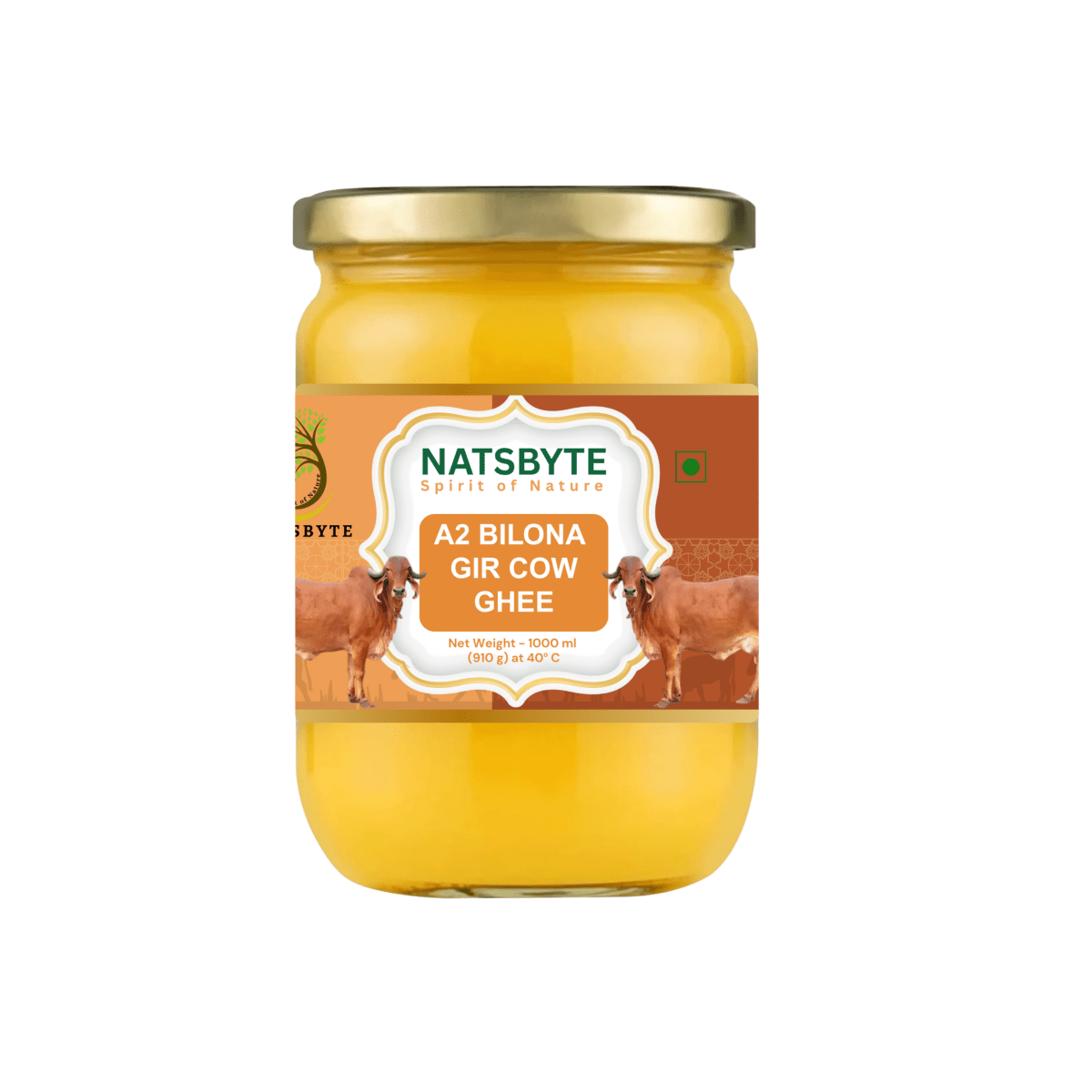 A2 Bilona Gir Cow Ghee 1 Ltr – Ghee by NATSBYTE available on Brown Living™. . SKU: Girghee. Img 1.