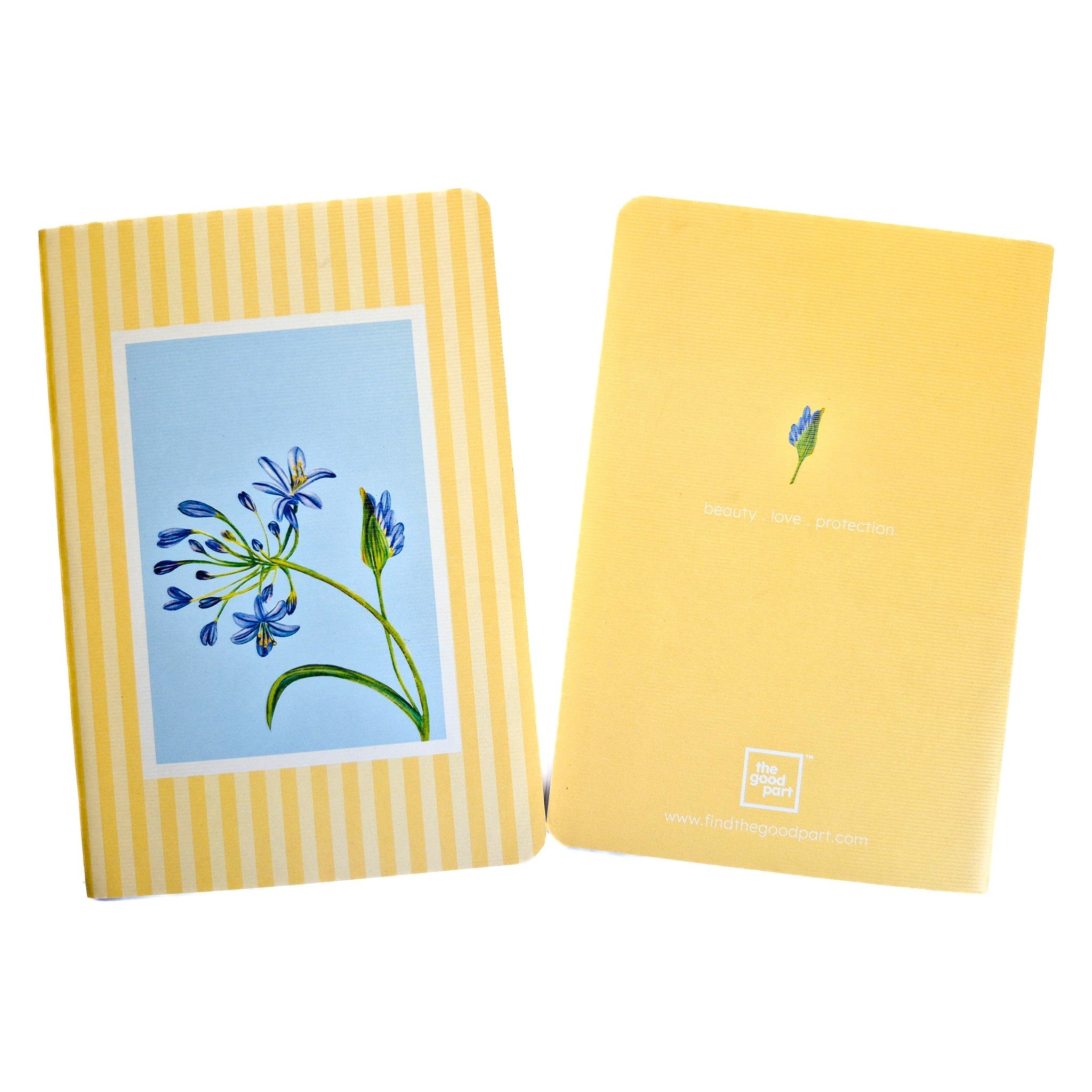 A5 Blank Notebook 100 Pages 100 GSM Paper | Agapanthus Design – Notebooks & Notepads on Brown Living™. SKU: A5NB01C. Img 1.