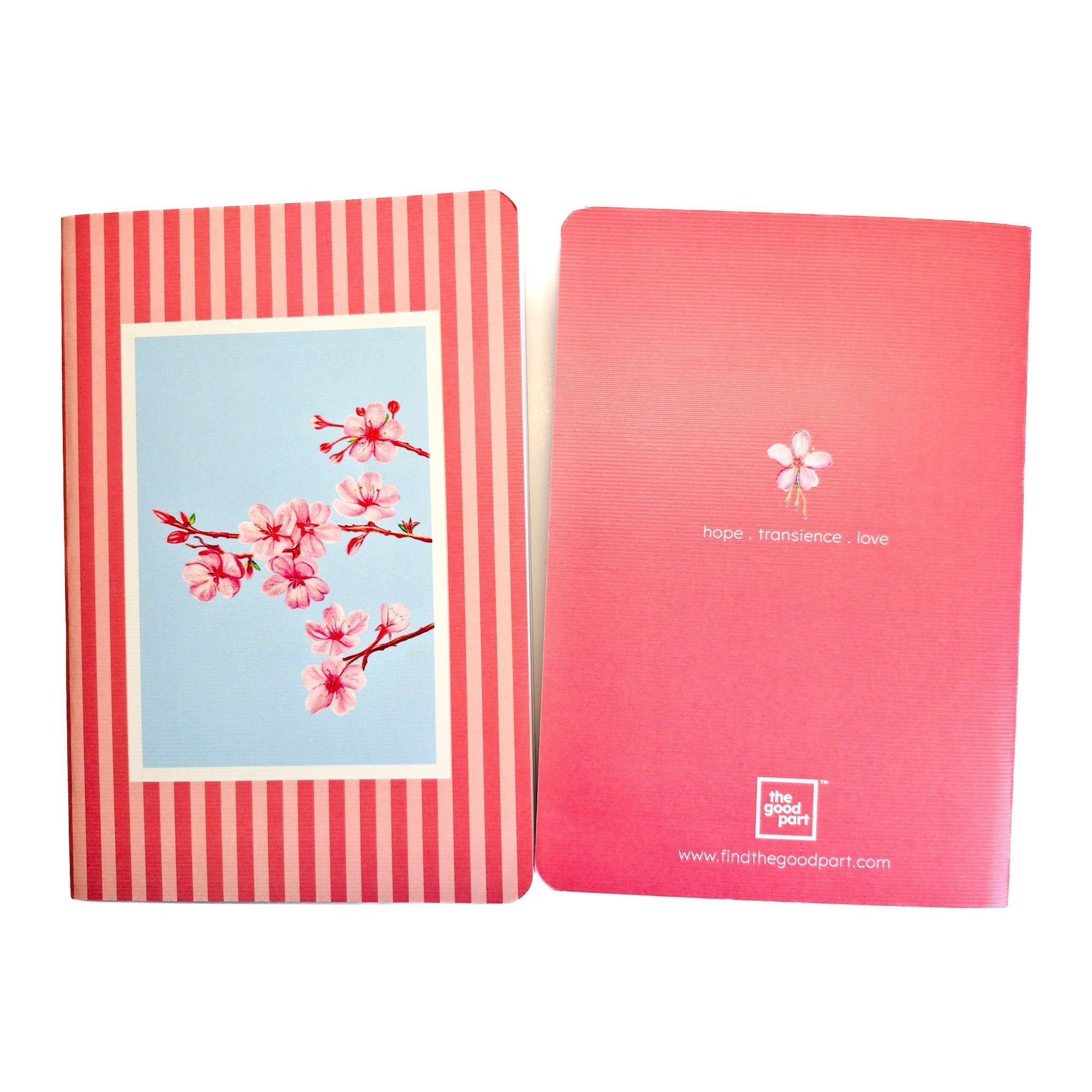 A5 Blank Notebook 100 Pages 100 GSM Paper | Cherry Blossom Design – Notebooks & Notepads on Brown Living™. SKU: A5NB01B. Img 1.