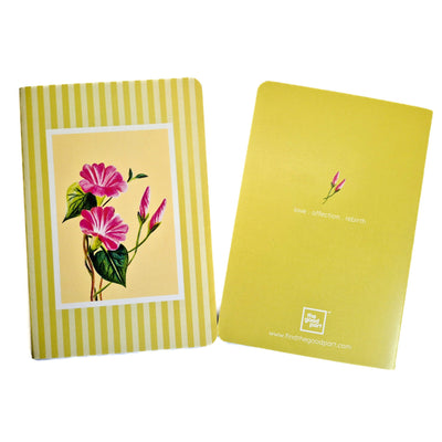A5 Blank Notebook 100 Pages 100 GSM Paper | Morning Glory Design – Notebooks & Notepads on Brown Living™. SKU: A5NB01E. Img 1.