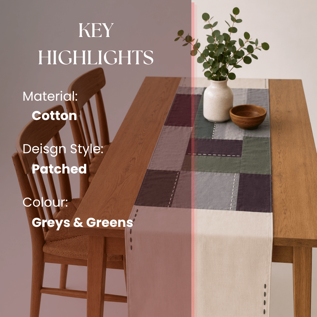 Aakar Table Runner – Elegant Fabric Runner for Stylish Dining Decor – Table Linens on Brown Living™. SKU: TR101. Img 5.