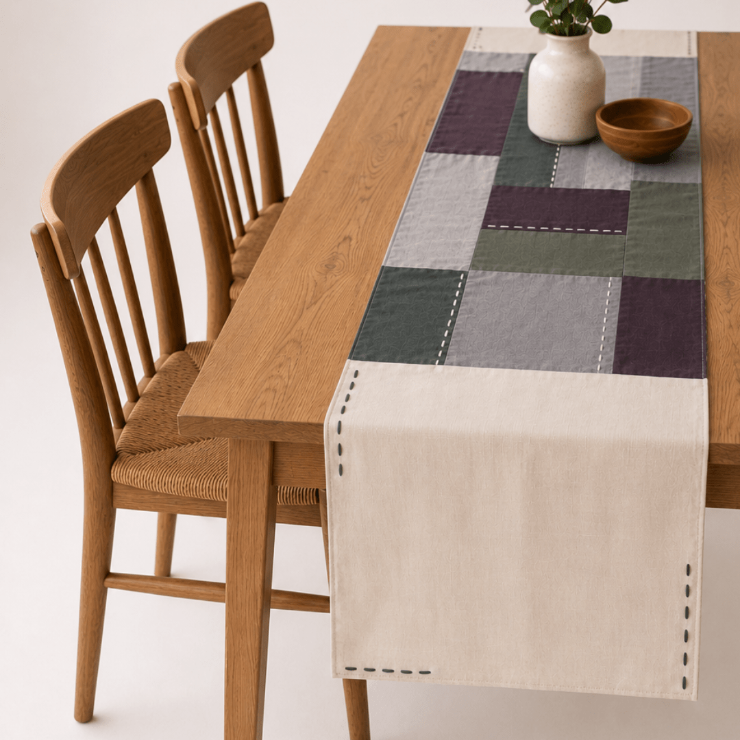 Aakar Table Runner – Elegant Fabric Runner for Stylish Dining Decor – Table Linens on Brown Living™. SKU: TR101. Img 4.