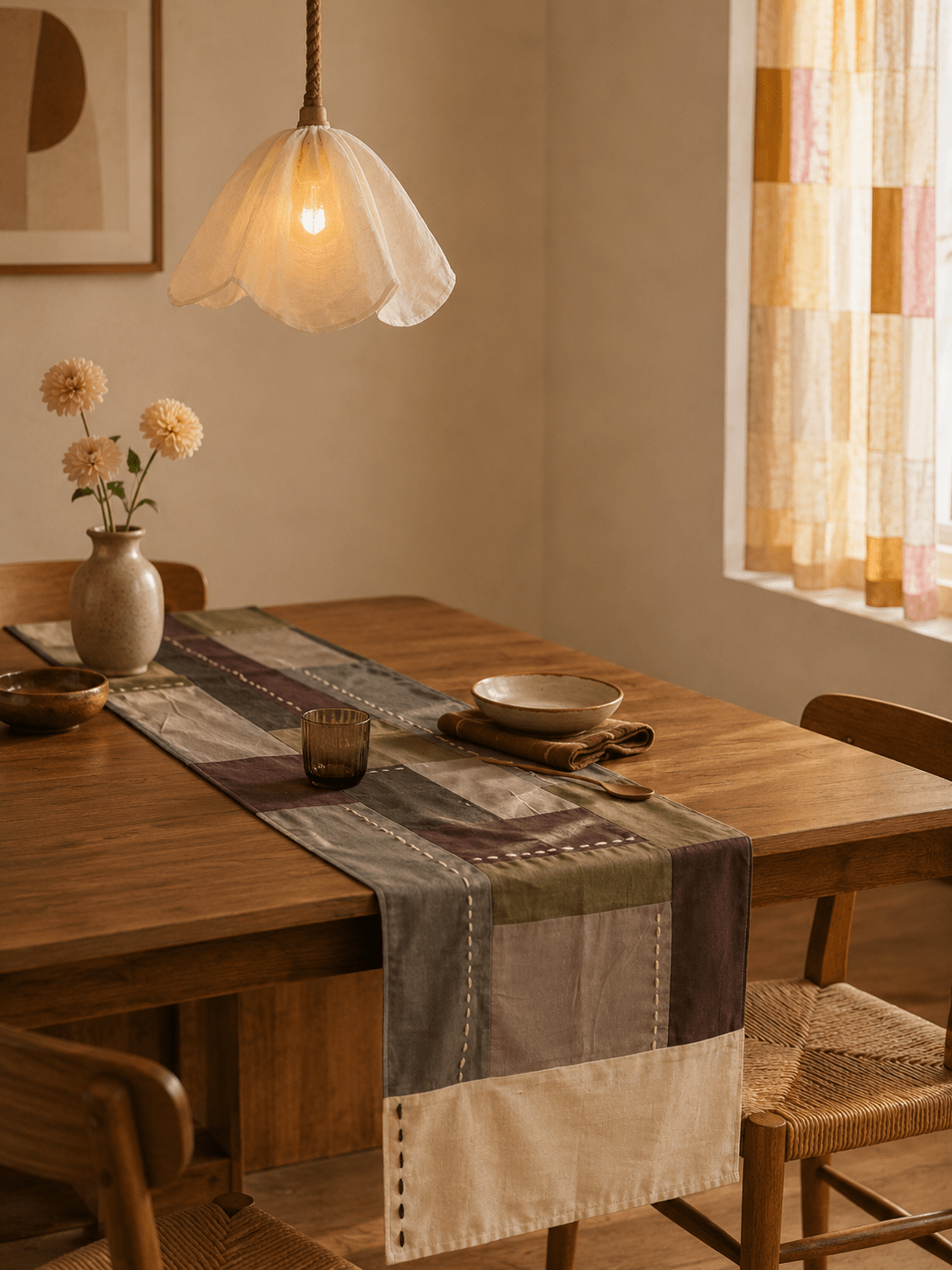 Aakar Table Runner – Elegant Fabric Runner for Stylish Dining Decor – Table Linens on Brown Living™. SKU: TR102. Img 9.