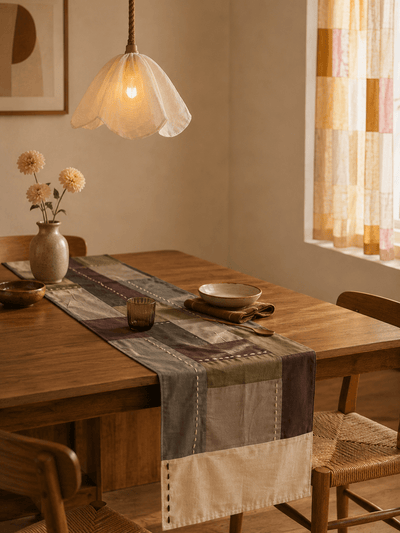 Aakar Table Runner – Elegant Fabric Runner for Stylish Dining Decor – Table Linens on Brown Living™. SKU: TR102. Img 9.
