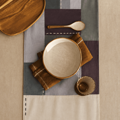 Aakar Table Runner – Elegant Fabric Runner for Stylish Dining Decor – Table Linens on Brown Living™. SKU: TR102. Img 8.
