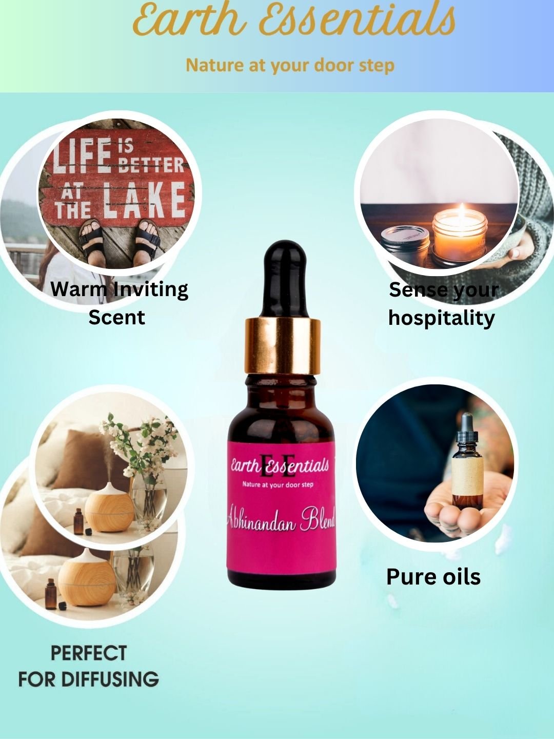 Abhinandan Oil Blend for Diffusers – Aromatherapy Welcome Scent – Essential Oils on Brown Living™. SKU: EssentialOil-AbhBlend. Img 6.