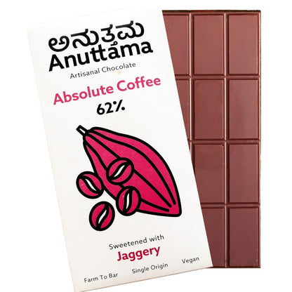 Absolute Coffee 62% Cocoa Chocolate – Bold Coffee Infused Dark Bar – Chocolates on Brown Living™. SKU: 8931500254605. Img 1.