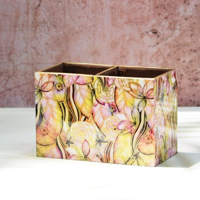 Abstract Floral MDF Cutlery Holder | Verified Sustainable by Brown Living™