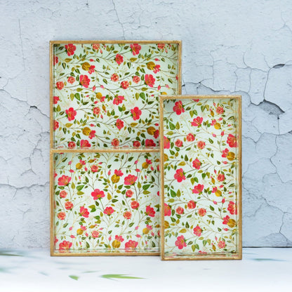 Abstract Floral Rectangular Trays - Pack of 3 – Home Decor by The Mohraj available on Brown Living™. Blossom Rectangular Trays . SKU: MJ00152TYD. Img 9.
