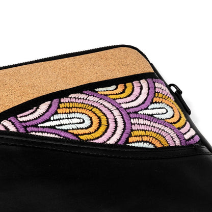 Acacia Vegan Leather Laptop Sleeve - Black – Laptop Sleeve on Brown Living™. SKU: LSGH2025 - 5001. Img 8.