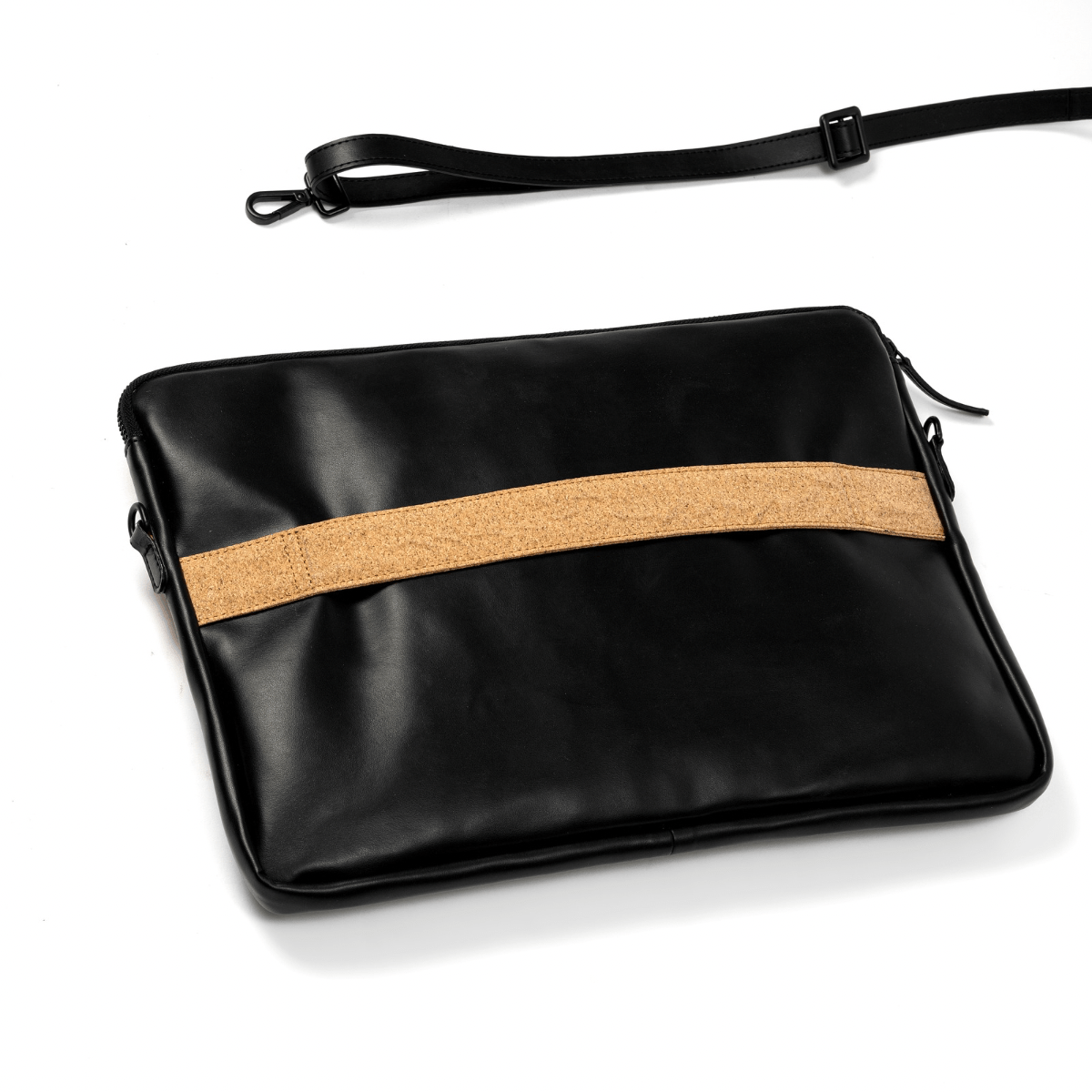 Acacia Vegan Leather Laptop Sleeve - Black – Laptop Sleeve by Green Hermitage available on Brown Living™. . SKU: LSGH2025 - 5001. Img 2.