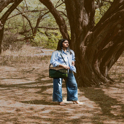 Acacia Vegan Leather Laptop Sleeve - Olive – Laptop Sleeve on Brown Living™. SKU: LSGH2025 - 5002. Img 4.