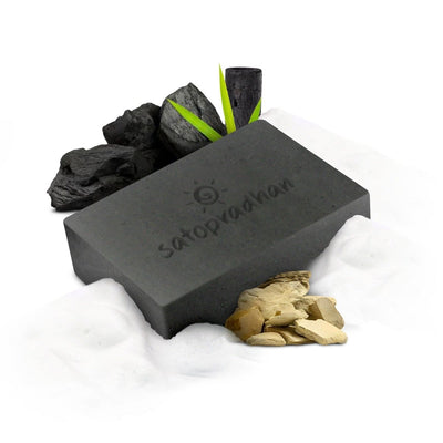 Activated Charcoal Multani Mitti Soap - 100g – Body Soap on Brown Living™. SKU: 3BC_ACMMS - 1H. Img 1.