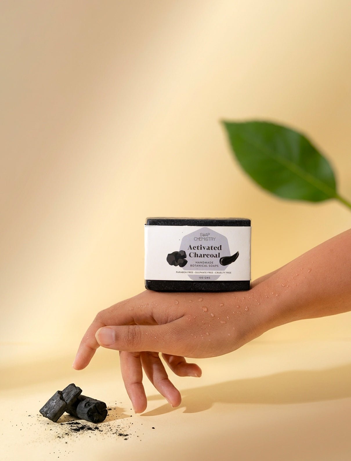 Activated Charcoal Soap Bar 125g | Detox Deep Cleansing Soap – Body Soap on Brown Living™. SKU: SC-14. Img 1.