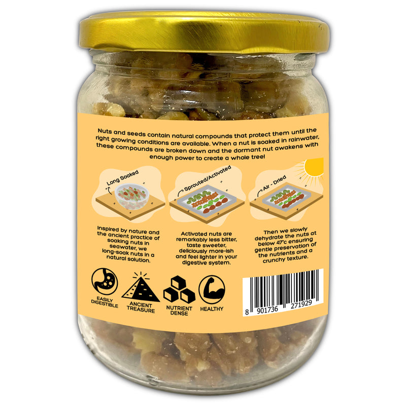 Mildly Salted Organic Activated/Sprouted Walnuts- 200g