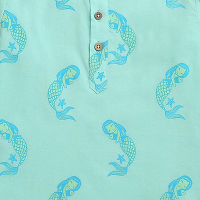 Adella The Mermaid - Unisex Kids Cotton Nightwear – Kids Pyjamas on Brown Living™. SKU: MITHNW - 082 - 1. Img 2.