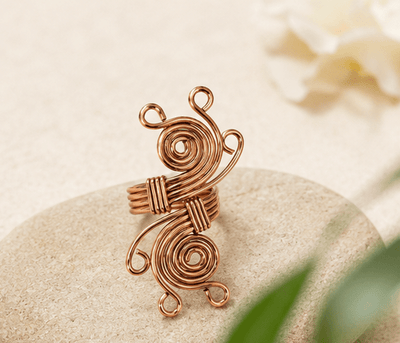 Adjustable Pure Copper Magnetic Ring for Men & Women – Jewellery on Brown Living™. SKU: DESIGNER-COPPER-RING. Img 7.