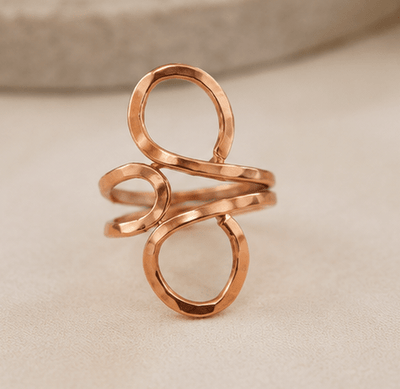 Adjustable Pure Copper Magnetic Ring for Men & Women – Jewellery on Brown Living™. SKU: ELITE-COPPER-RING. Img 1.