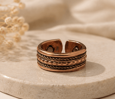 Adjustable Pure Copper Magnetic Ring for Men & Women – Jewellery on Brown Living™. SKU: ELITE-COPPER-RING. Img 14.
