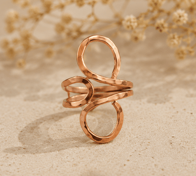 Adjustable Pure Copper Magnetic Ring for Men & Women – Jewellery on Brown Living™. SKU: ELITE-COPPER-RING. Img 4.