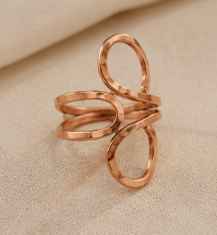 Adjustable Pure Copper Magnetic Ring for Men & Women – Jewellery on Brown Living™. SKU: ELITE-COPPER-RING. Img 2.