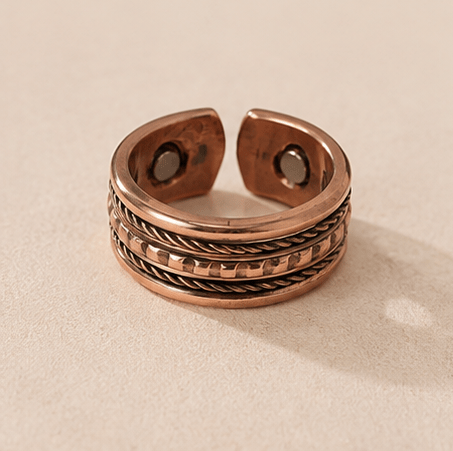 Adjustable Pure Copper Magnetic Ring for Men & Women – Jewellery on Brown Living™. SKU: ELITE-COPPER-RING. Img 12.
