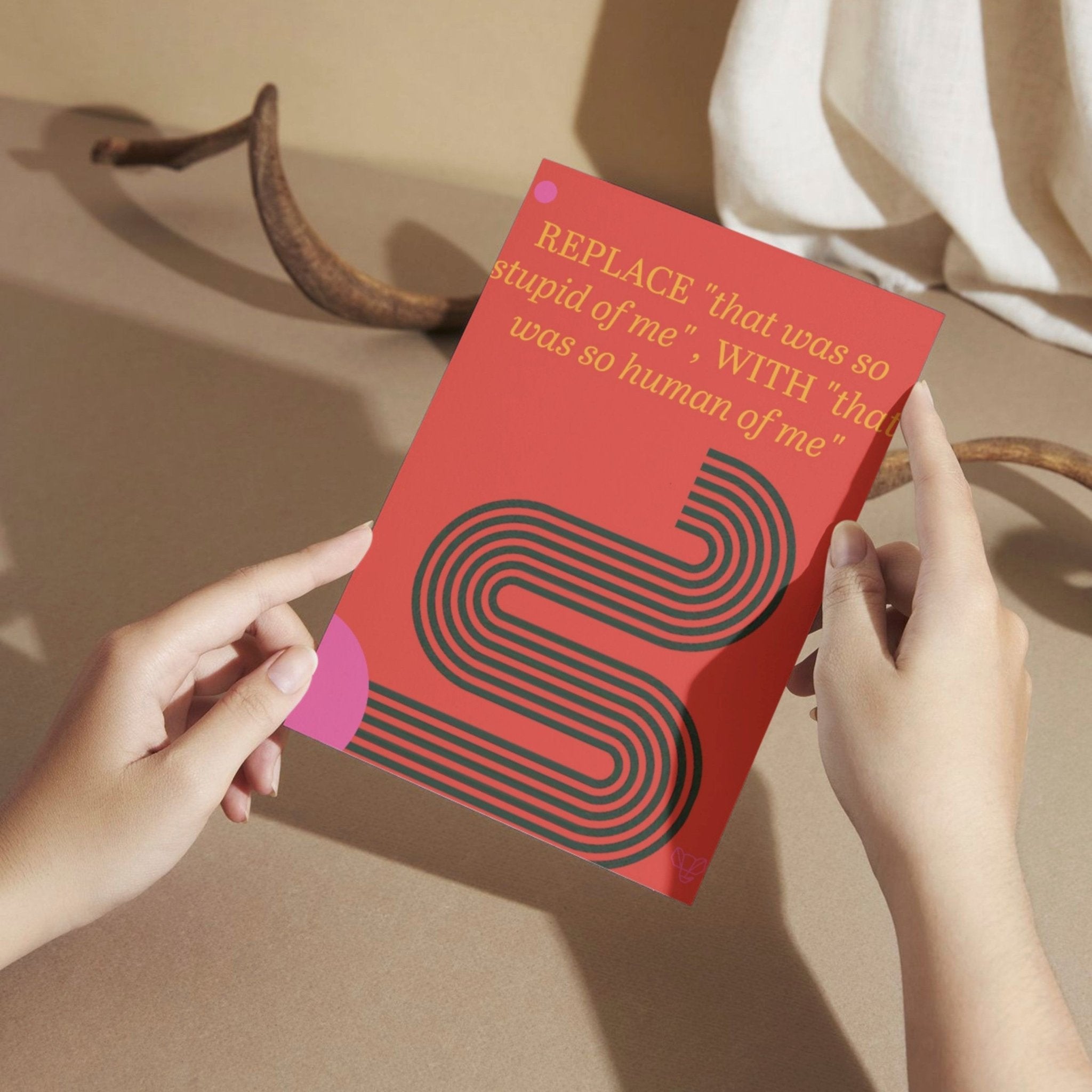 Affirmation Deck - Mindfulness & Wellness Cards – Stationery on Brown Living™. SKU: MSY-AC-Setof15. Img 1.