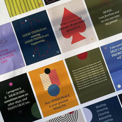 Affirmation Deck - Mindfulness & Wellness Cards – Stationery on Brown Living™. SKU: MSY-AC-Setof30. Img 5.