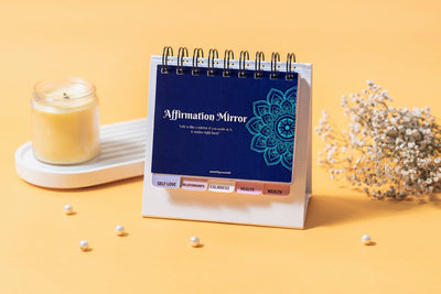 Affirmation Mirror | Daily Self - Reflection & Mindfulness (For Adults) – Calendars on Brown Living™. SKU: AFMAD. Img 1.