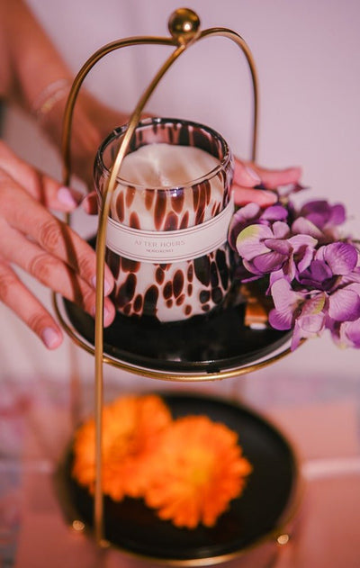 After Hours Candle | Mandarin Citrus & Oudh Scented Soy Wax Candle – Candles & Fragrances on Brown Living™. SKU: AHGC003. Img 3.