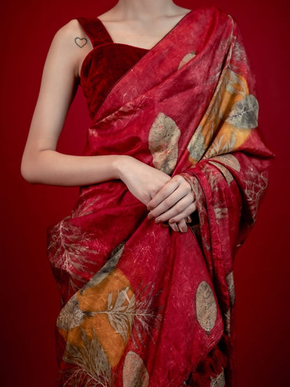 Agni Silk Sari – Handwoven Traditional Pure Silk Sari – Womens Saree on Brown Living™. SKU: sariagni. Img 2.