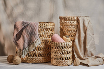 Aira – Banana Fiber Storage Basket – Baskets & Boxes on Brown Living™. SKU: S-002. Img 4.