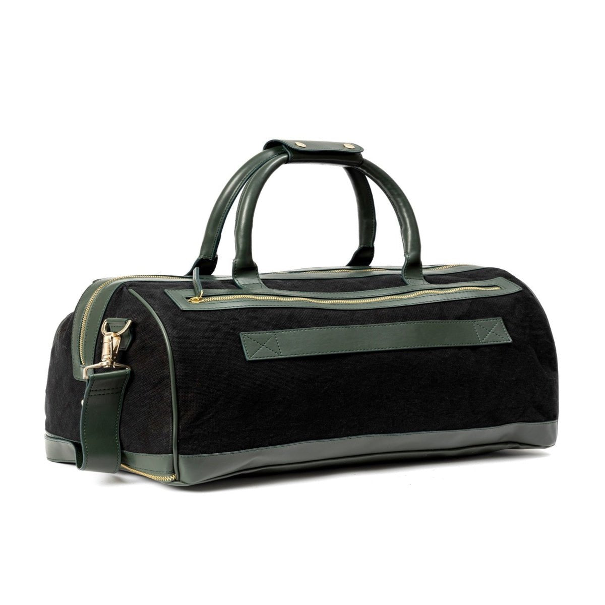 Ajax Vegan Leather Duffle Bag - Black – Travel Duffel by Green Hermitage available on Brown Living™. . SKU: TDGH2025 - 1002. Img 4.